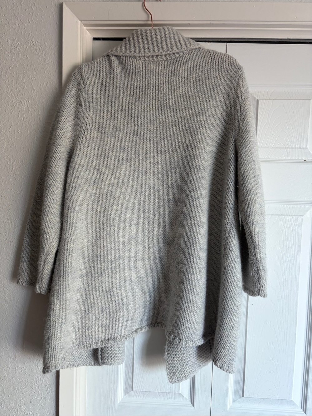 J. Jill Alpaca Blend Shawl Collar Open Front Cardigan Heavy Knit Gray - Picture 5 of 5